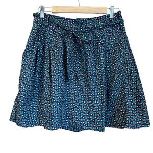 Gap Floral A Line Tie Belt Short Skirt 100% Cotton Sz 2